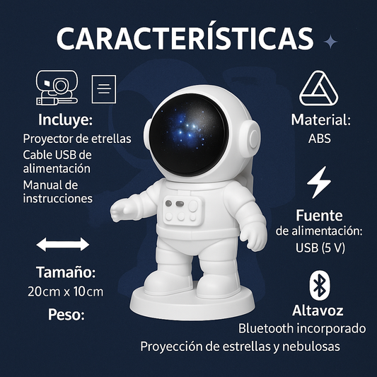 Proyector Astronauta Luz Galaxia + Altavoz